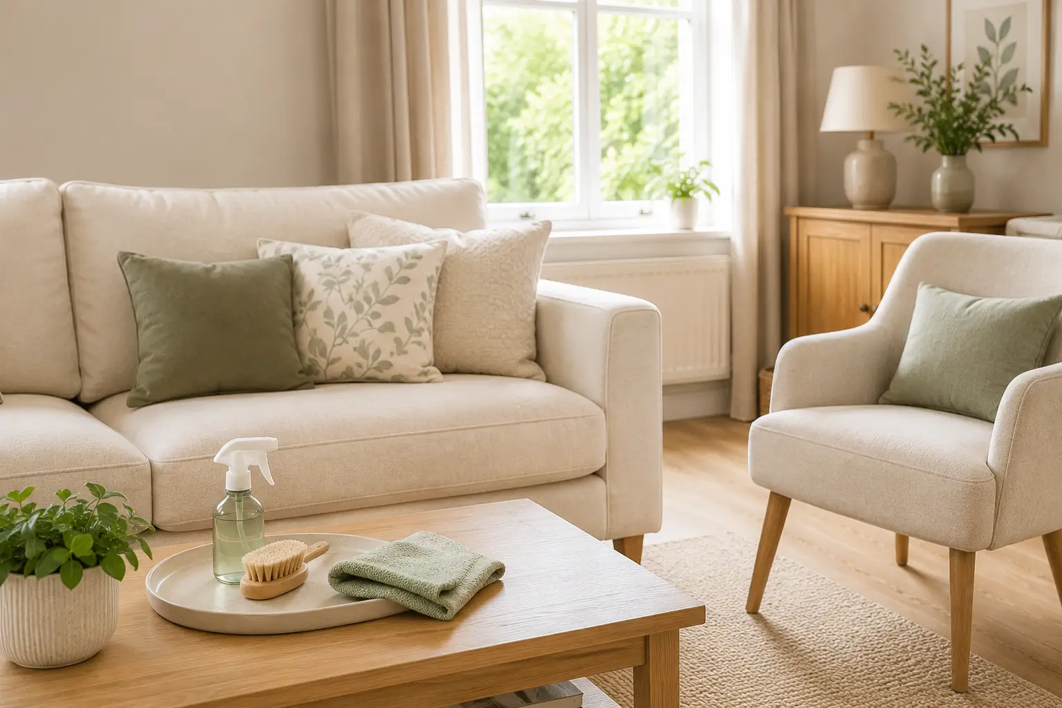 Freshly cleaned and refreshed furniture during end of tenancy service